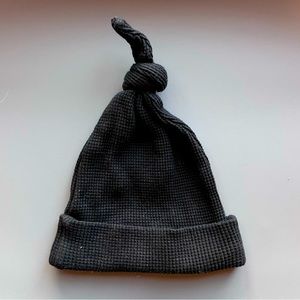 Spearmintlove Black Waffle Knit Beanie, Newborn 0-3mo